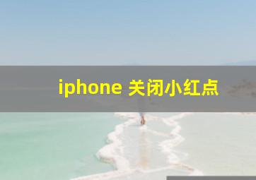 iphone 关闭小红点